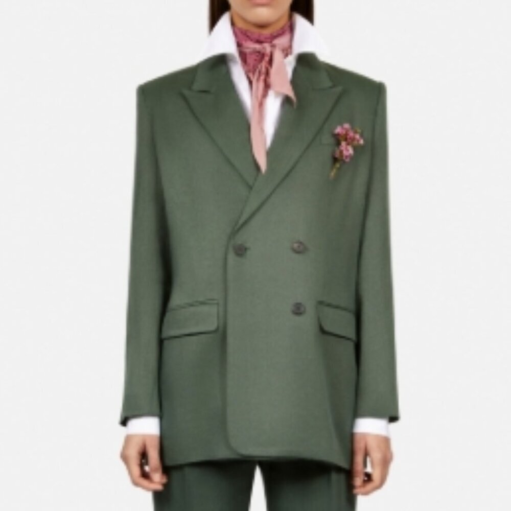 The Kooples Double-Breasted Suit Jacket – Green – FR 38 / US 6 – NWT